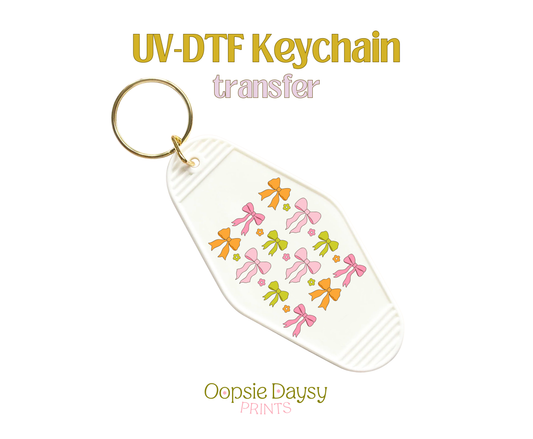 Groovy Color Bows UV-DTF Keychain