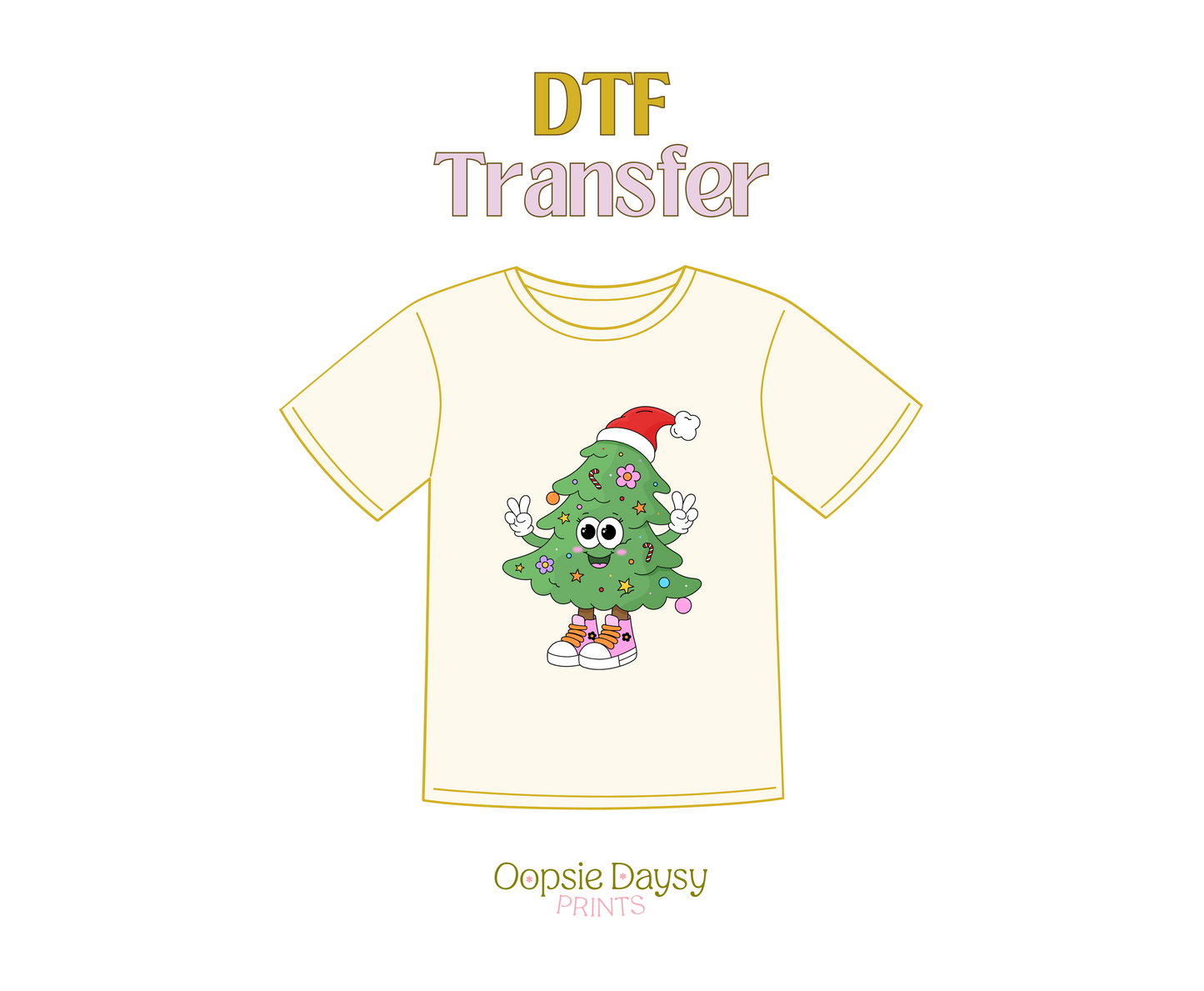 Groovy Cutie Xmas Tree DTF Transfer