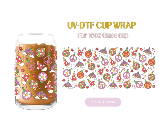 Groovy Cuties Xmas Ornaments UV-DTF Wrap