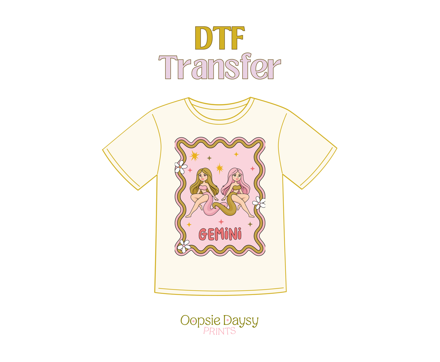 Groovy Gemini DTF Transfer