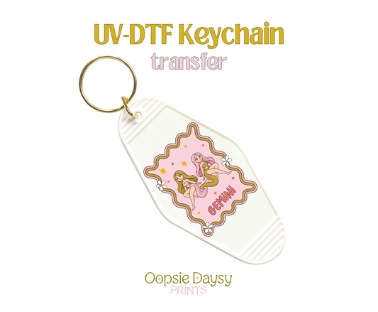 Groovy Gemini UV-DTF Keychain