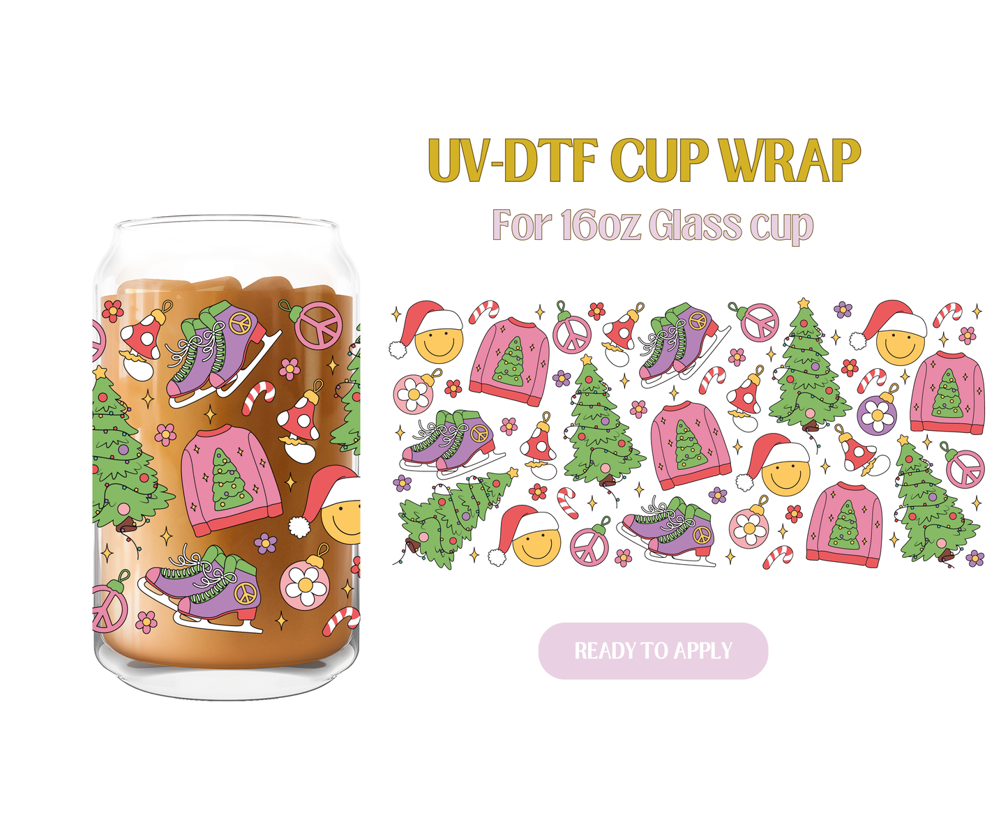 Groovy Girlie Xmas UV-DTF Wrap