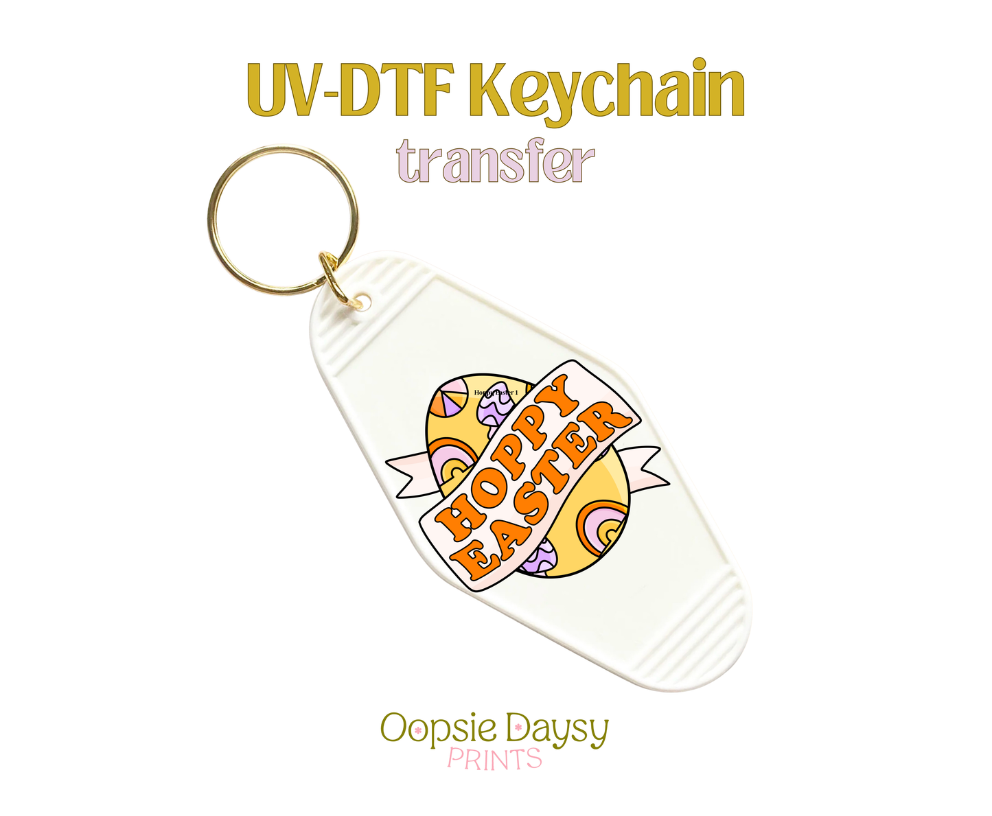 Groovy Hoppy Easter UV-DTF Keychain