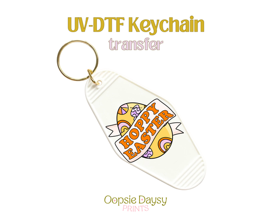 Groovy Hoppy Easter UV-DTF Keychain
