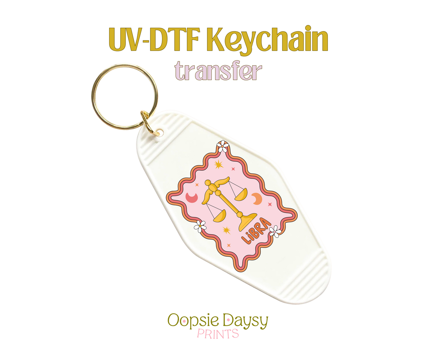 Groovy Libra UV-DTF Keychain