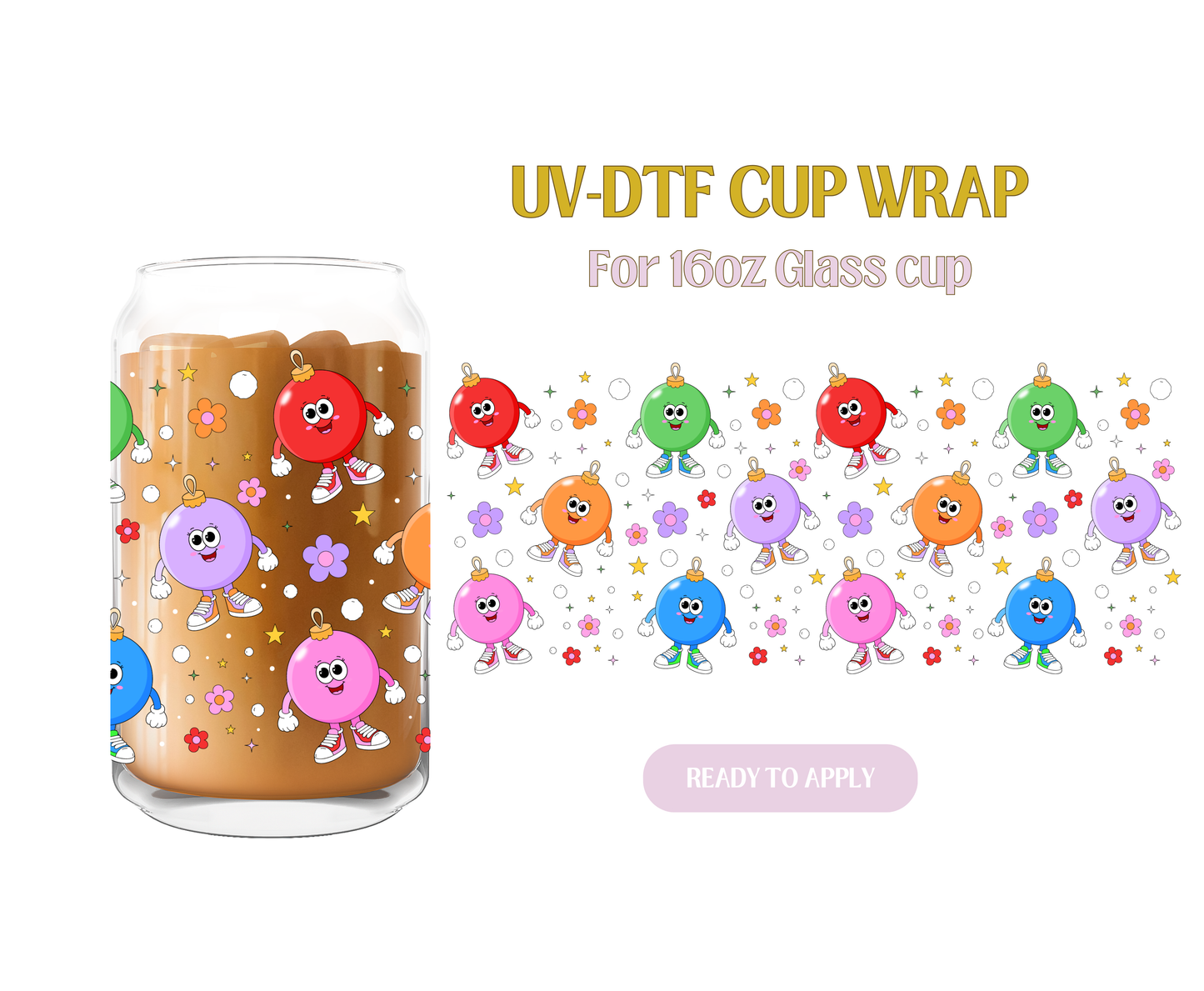 Groovy Ornament Colorful UV-DTF Wrap