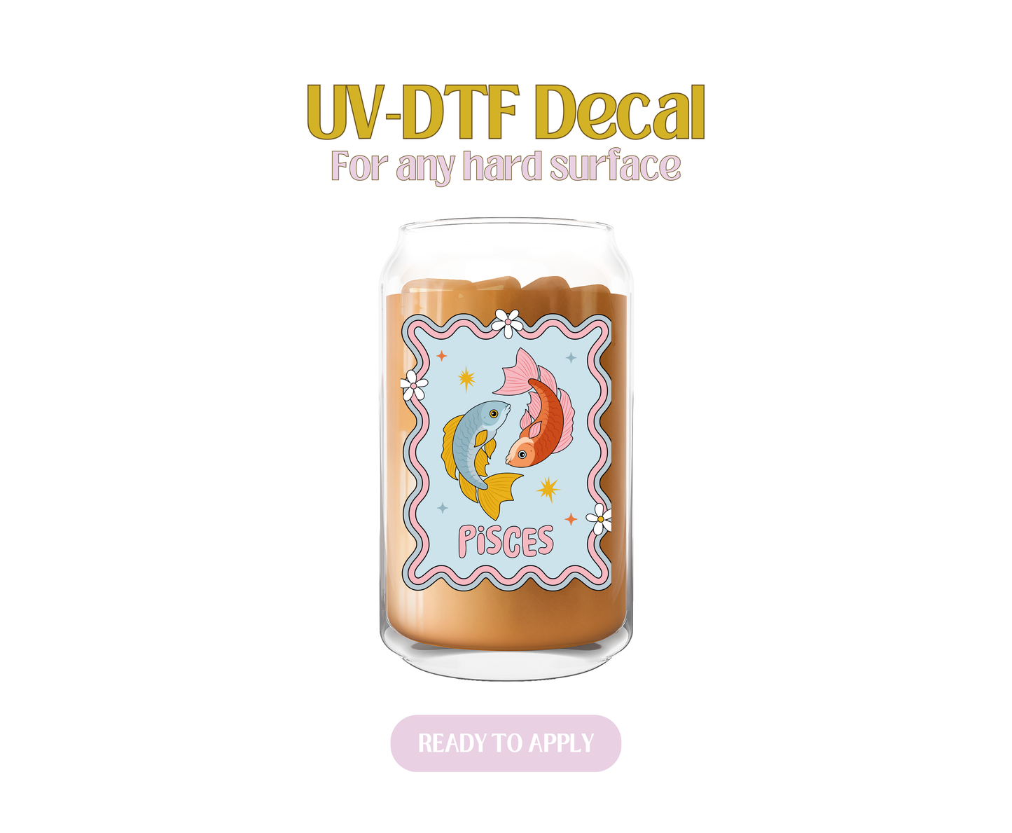 Groovy Pisces UV-DTF Decal