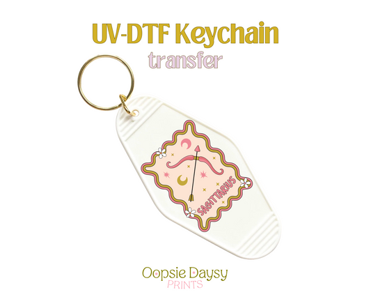 Groovy Sagittarius UV-DTF Keychain