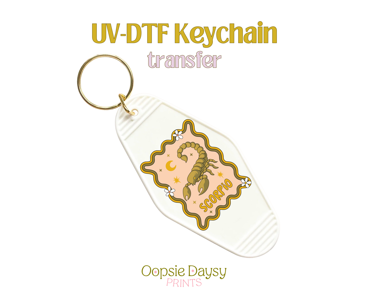 Groovy Scorpio UV-DTF Keychain