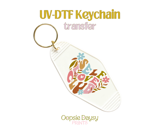 Groovy Self Love Club UV-DTF Keychain