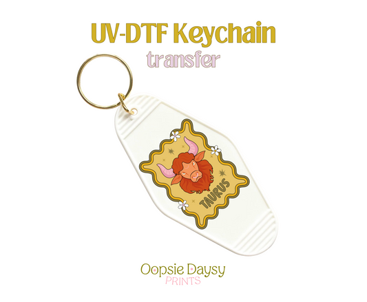 Groovy Taurus UV-DTF Keychain