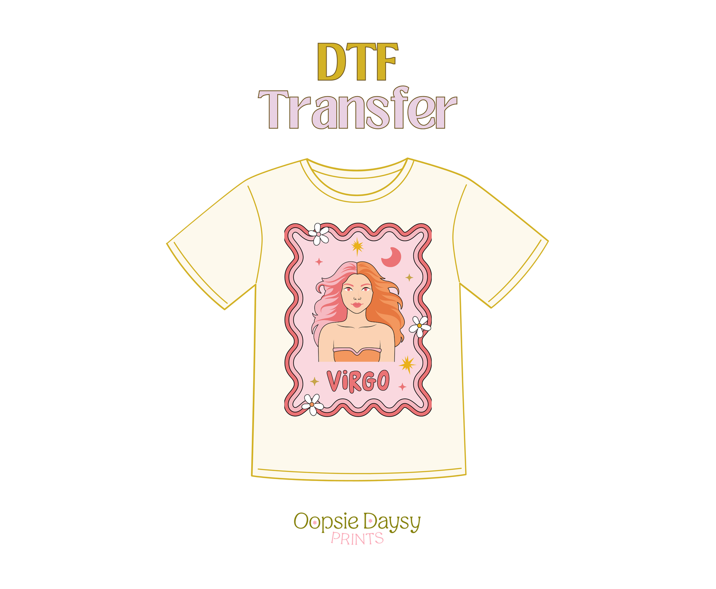 Groovy Virgo DTF Transfer