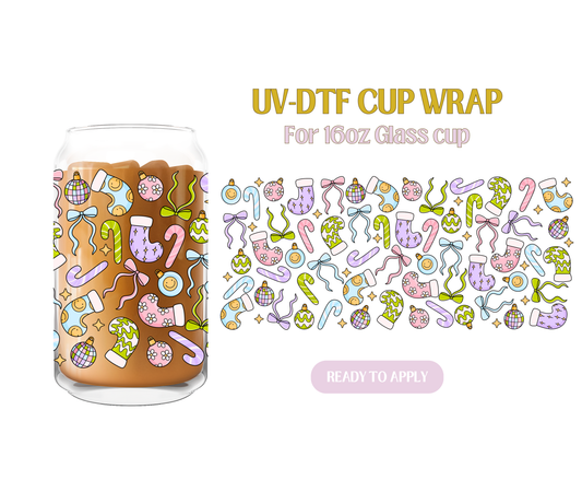 Groovy colorful christmas UV-DTF Wrap