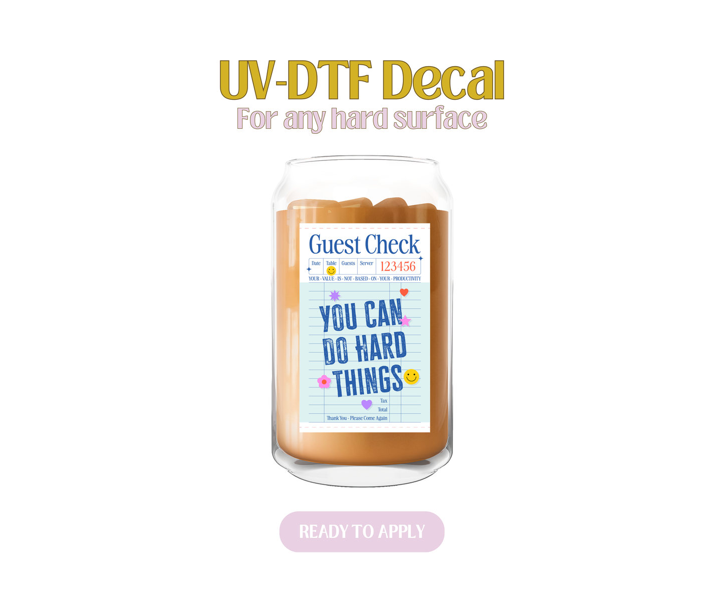 Guest Check Blue UV-DTF Decal