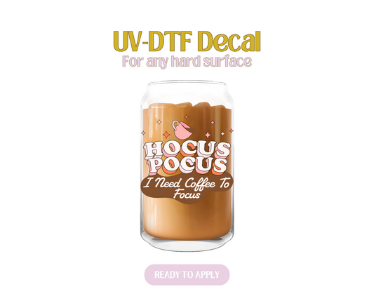 HP I Need Coffee to Focus UV-DTF Decal
