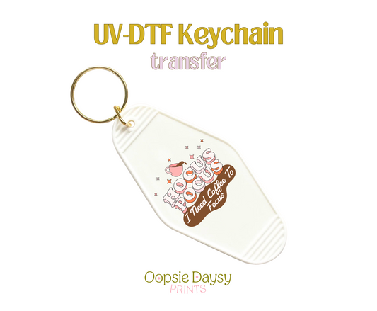 HP I Need Coffee to Focus UV-DTF Keychain