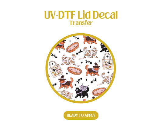 Halloween Cats UV-DTF Lid Decal