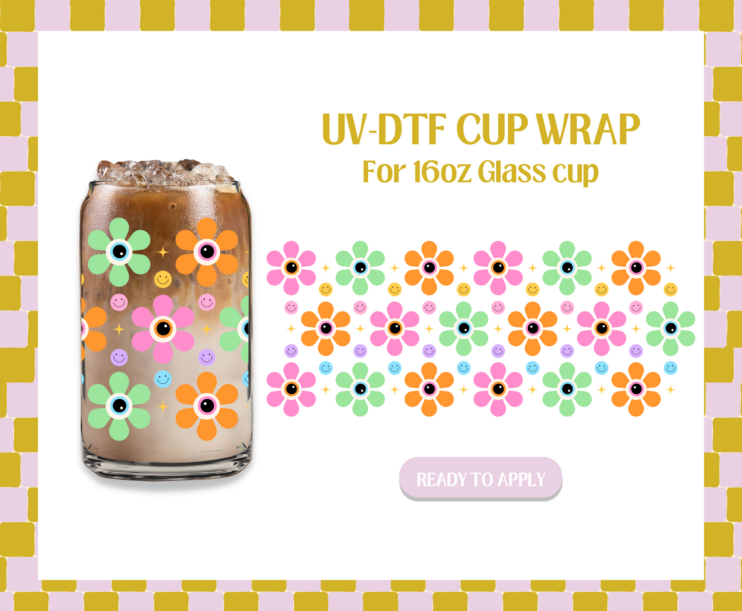 Halloween Eyes Flowers UV-DTF Wrap