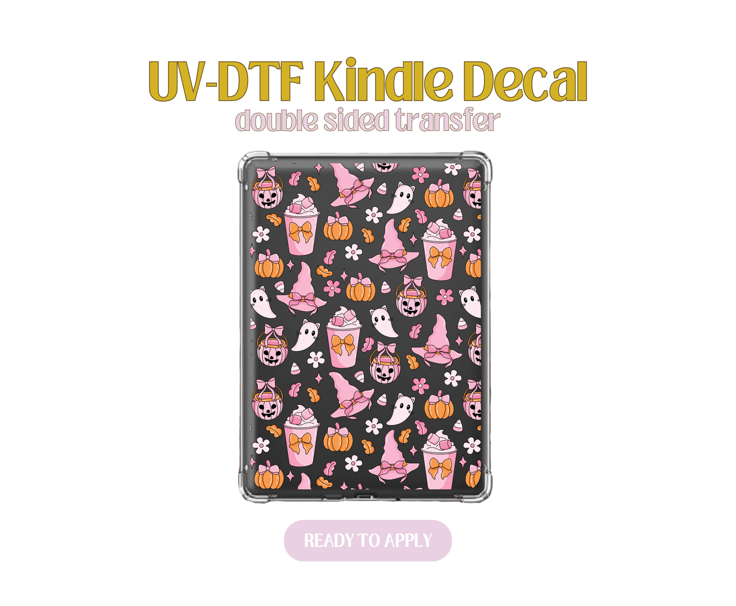Halloween Pink Coquette UV-DTF Kindle Decals