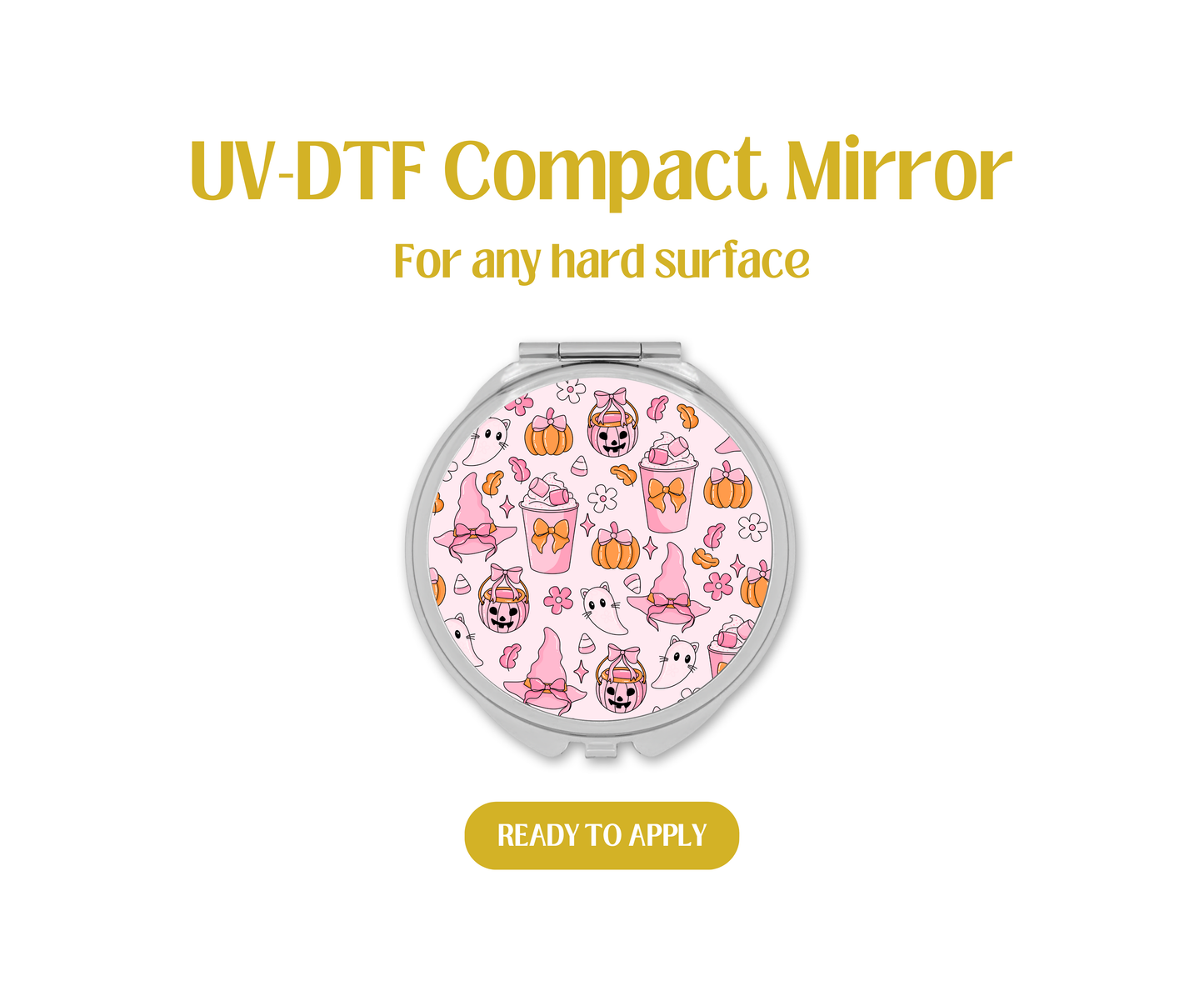 Halloween Pink Coquette UV-DTF Compact Mirror