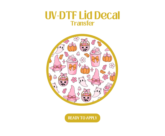 Halloween Pink Coquette UV-DTF Lid Decal