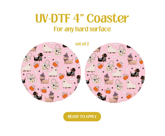 Halloween Pups UV-DTF 4" Coaster