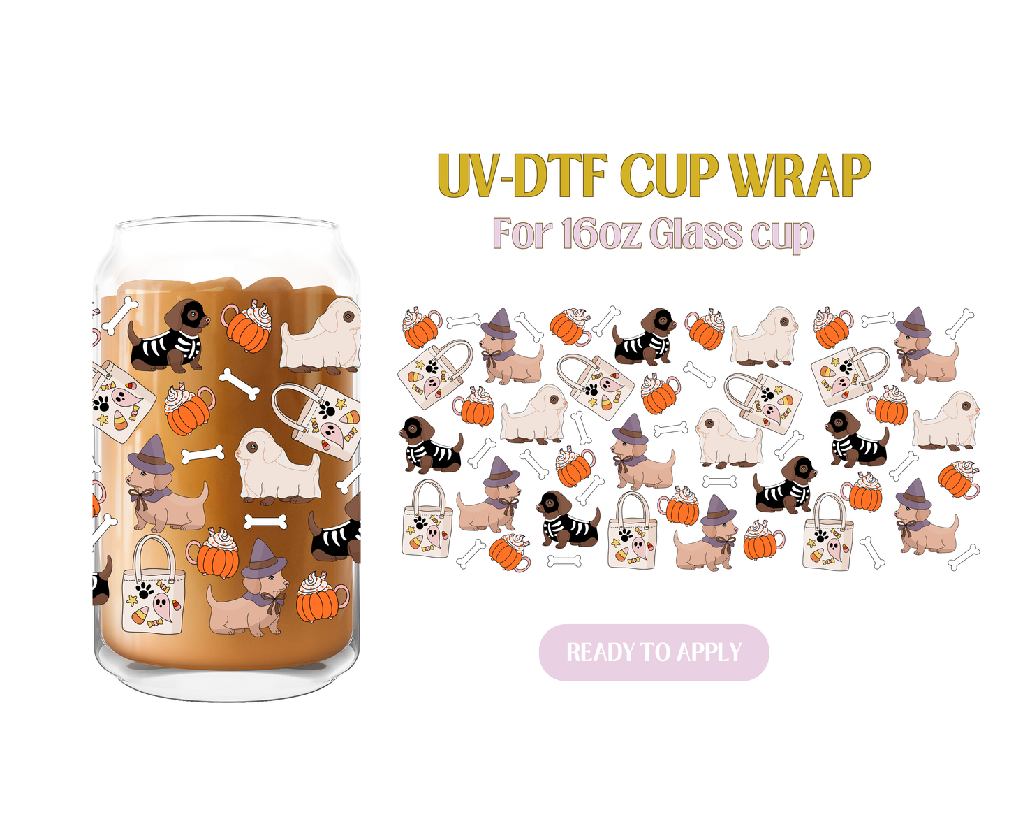 Halloween Pups UV-DTF Wrap