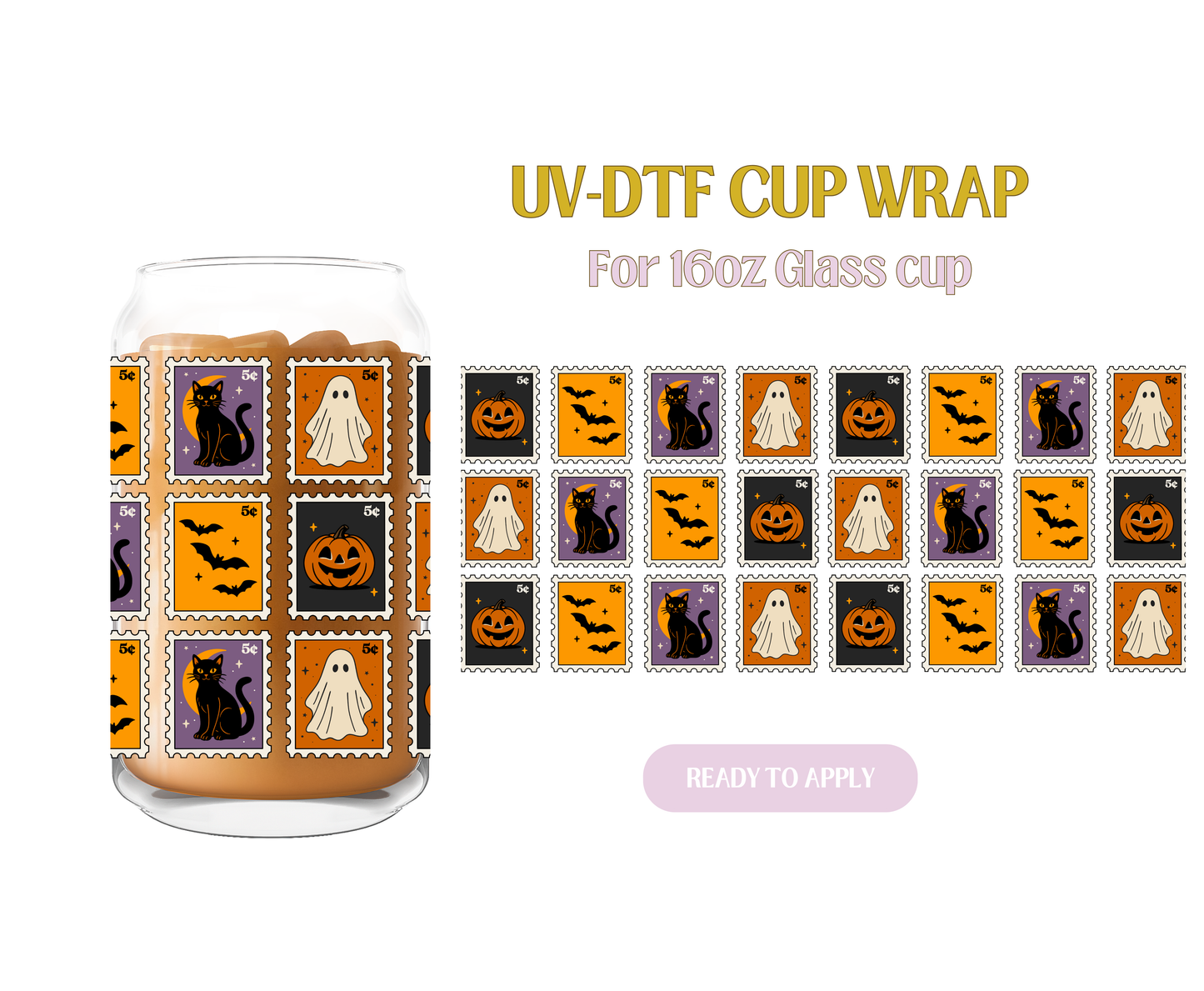 Halloween Stamps UV-DTF Wrap