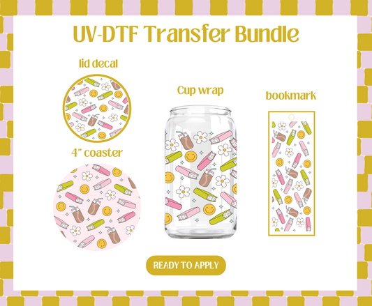 Happy Book Pattern UV-DTF Transfer Bundle