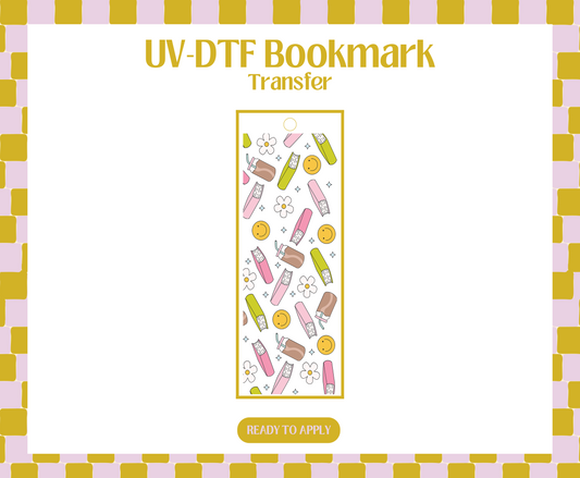 Happy book pattern UV-DTF Bookmark