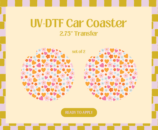 Happy Confetti UV-DTF Car Coaster