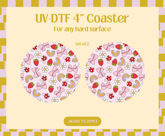 Happy Doodle UV-DTF 4" Coaster