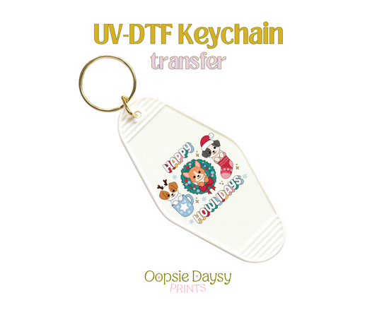 Happy Howlidays UV-DTF Keychain