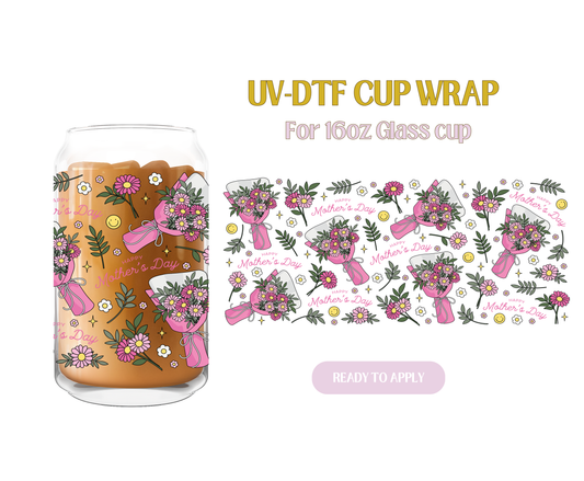 Happy Mothers Day Floral Bouquet UV-DTF Wrap