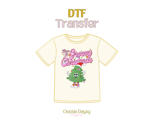 Have a Groovy Christmas Pink DTF Transfer