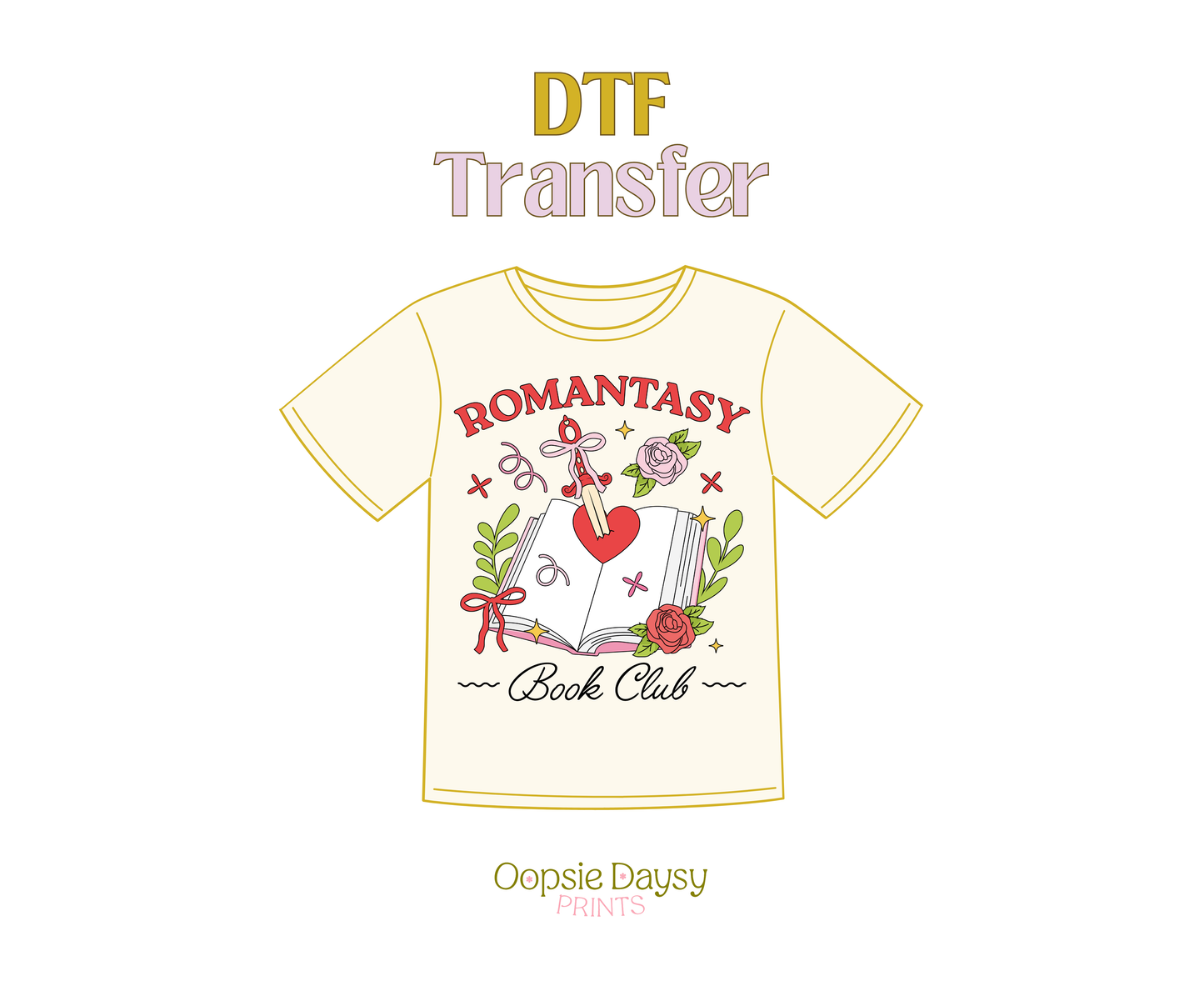 Heart and Dagger Romantasy Book Club DTF Transfer