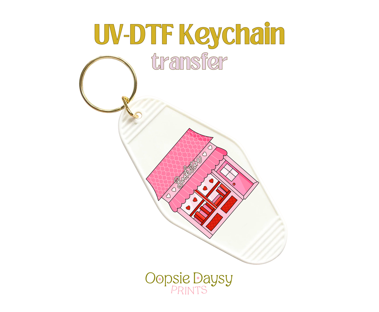 Hearts Bookstore  UV-DTF Keychain
