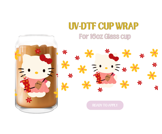 Kittys Yellow Flowers UV-DTF Wrap