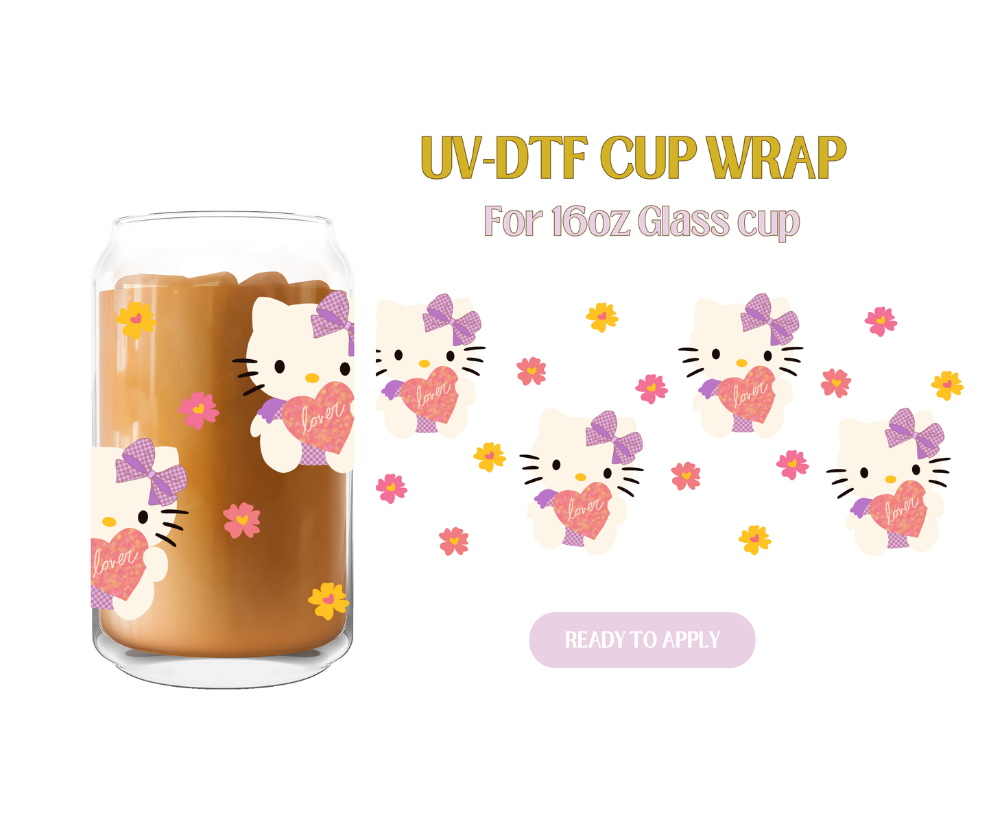 Kitty Convo Candy Hearts UV-DTF Wrap