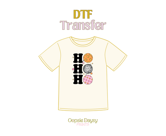 Ho Ho Ho disco DTF Transfer