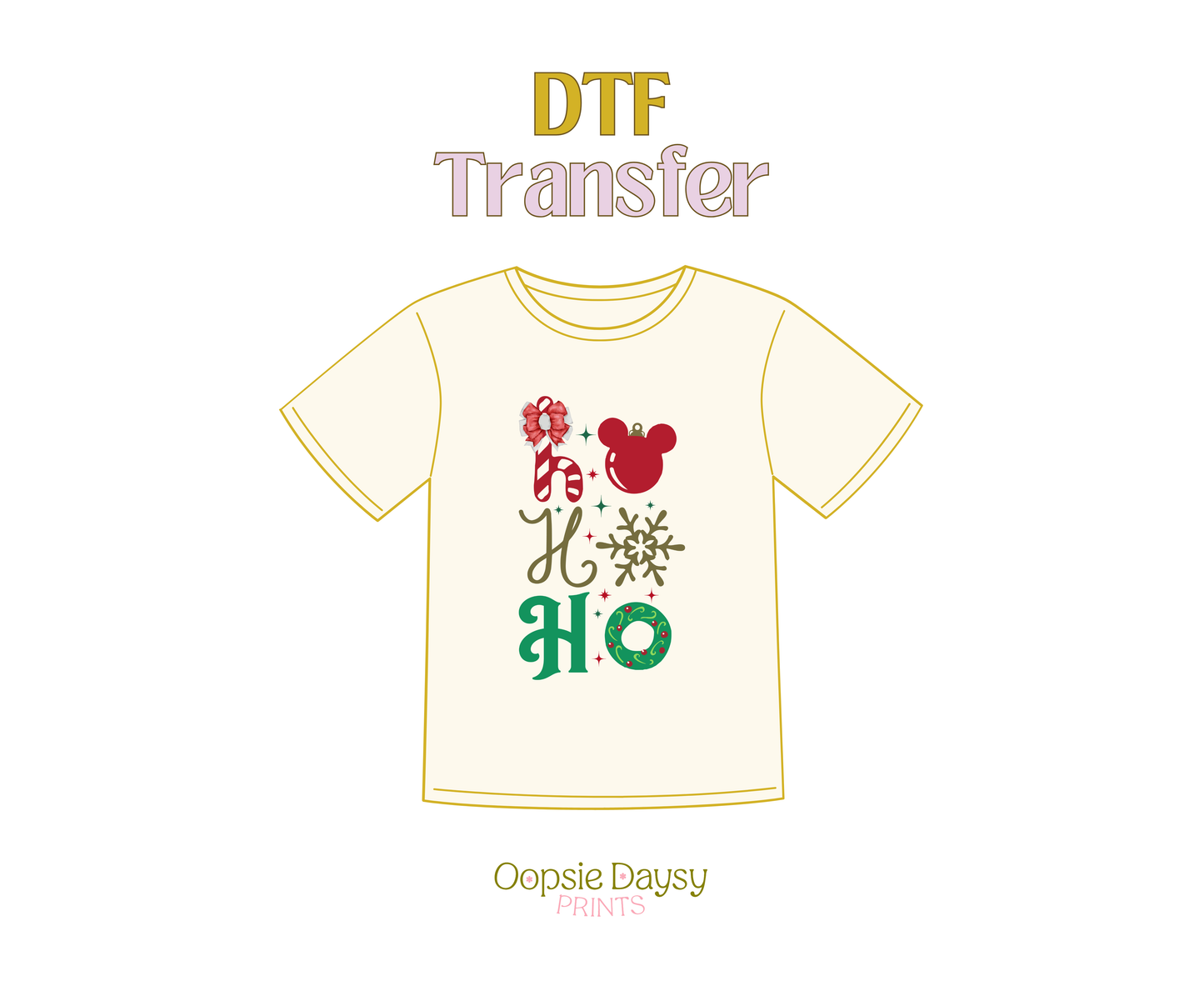 Ho, Ho, Ho Mouse Christmas DTF Transfer