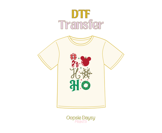 Ho, Ho, Ho Mouse Christmas DTF Transfer