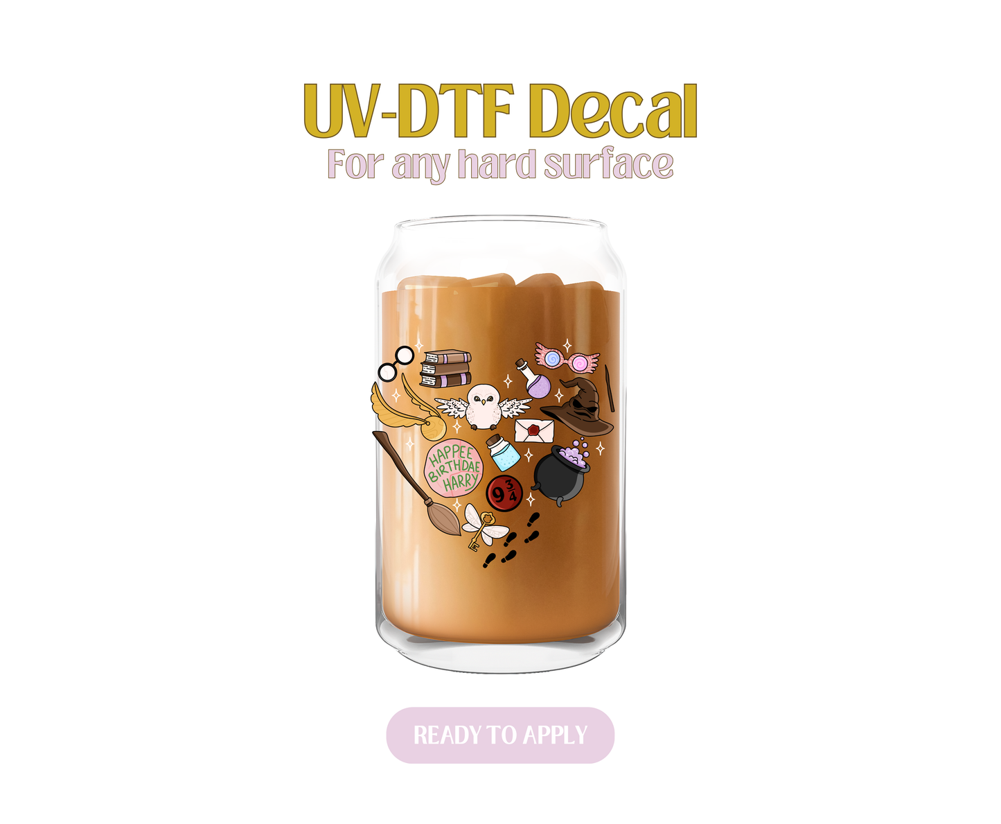 Hogwarts White Sparkle UV-DTF Decal