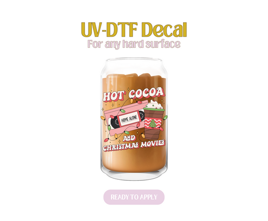 Hot Cocoa & Christmas Movies UV-DTF Decal