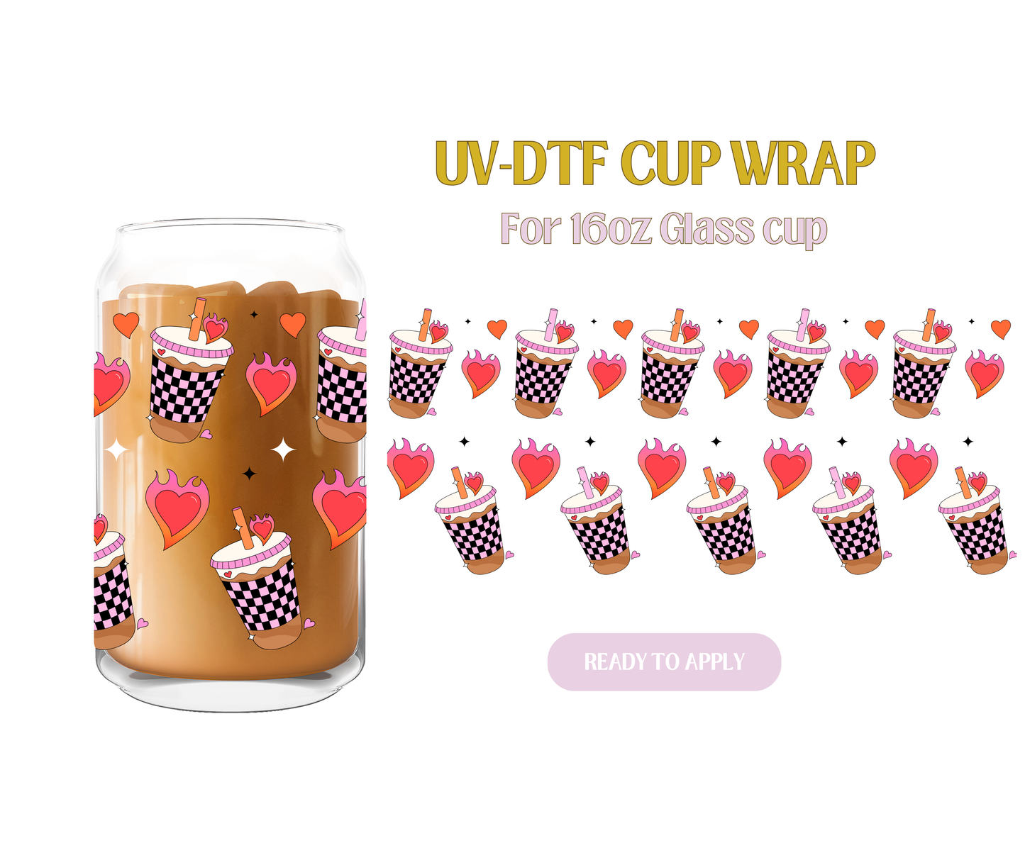 Hot Girls Drink Coffee Blk  UV-DTF Wrap
