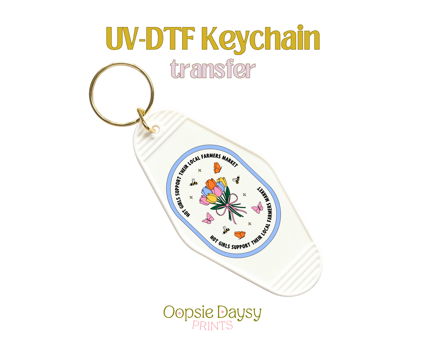 Hot Girls Suport FM Blue  UV-DTF Keychain