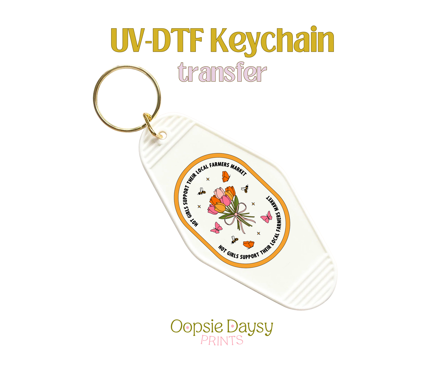 Hot Girls Suport FM Orange  UV-DTF Keychain