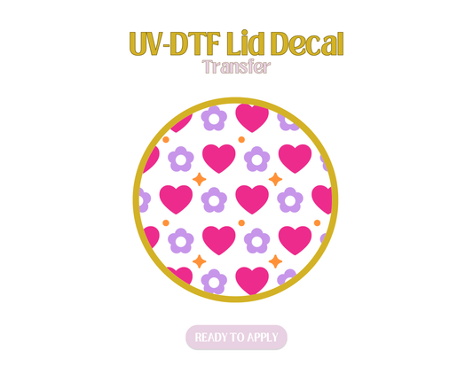 I Heart Daisies UV-DTF Lid Decal