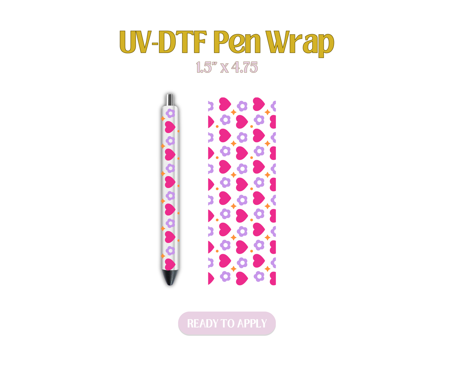 I Heart Daisies UV-DTF Pen Wraps