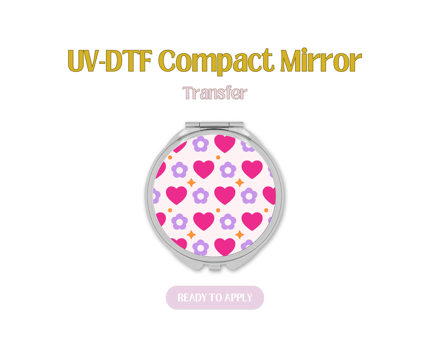 I Heart Daisies UV-DTF Compact Mirror